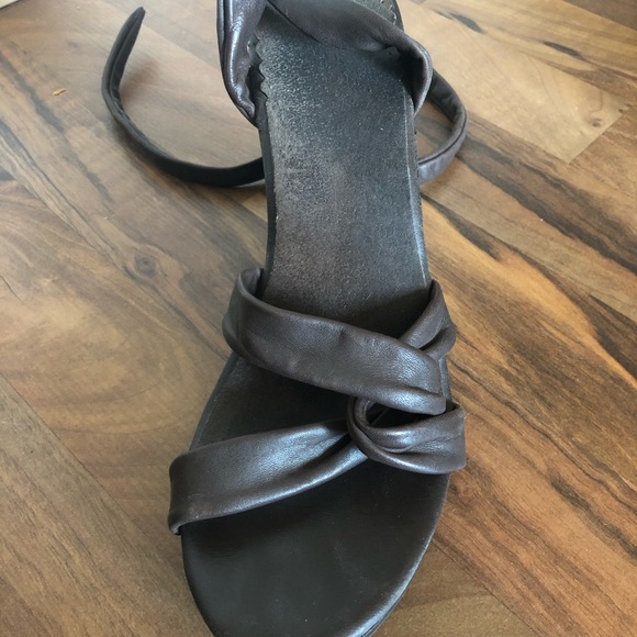 Brown leather wedges - Picture 3 of 4